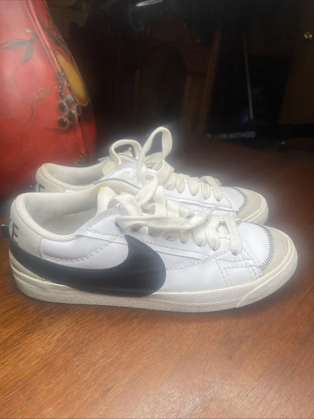 Nike Womens Blazer Low 77 Jumbo DQ1470-101 White Casual Shoes Sneakers Size 10M